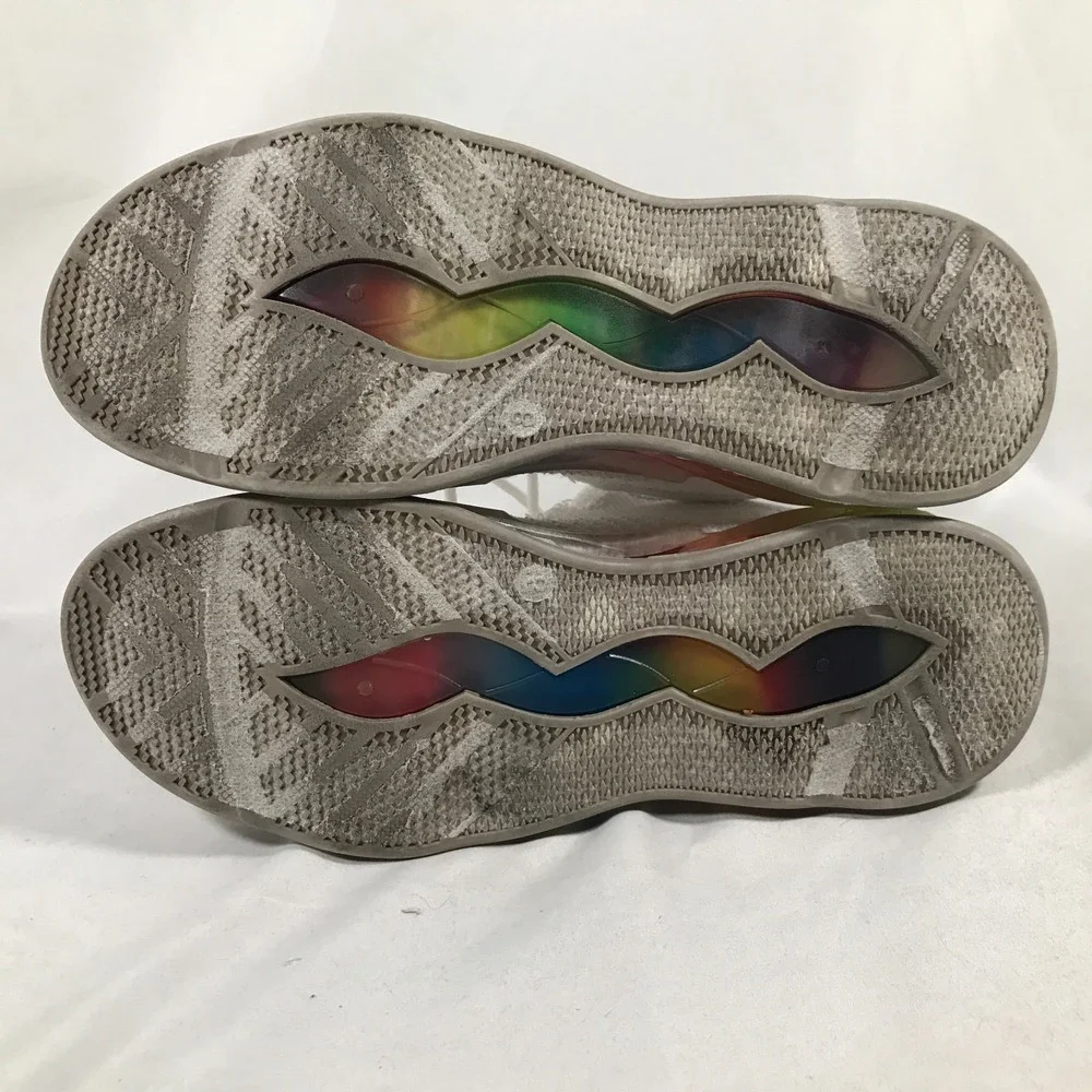 Wanted Dash White Sneaker Shoe Rainbow Sole Womens US 7.5 See Pics
